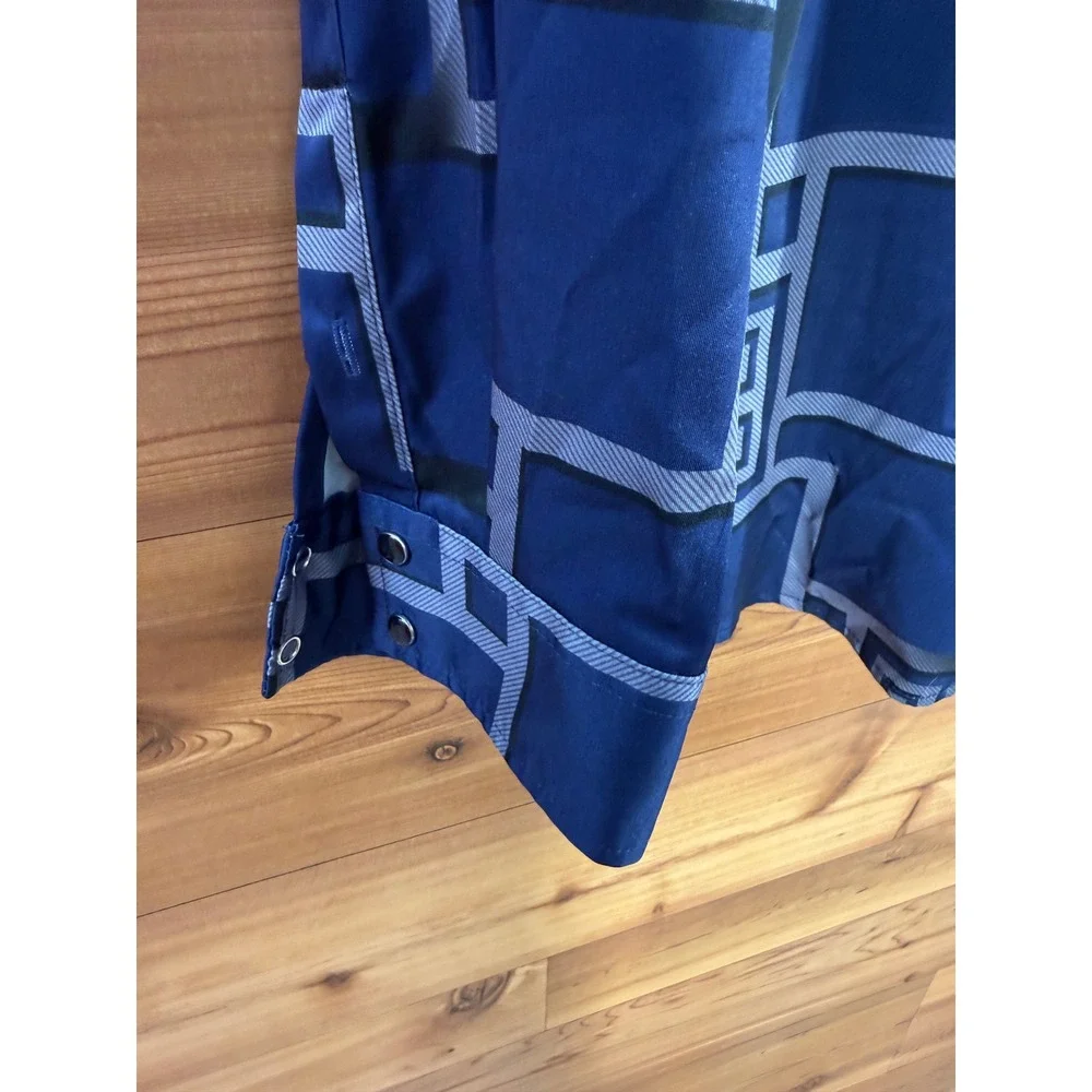 Senor De Los Cielos Mens 2XL Blue Geometric Greek Key Western Button Down Shirt